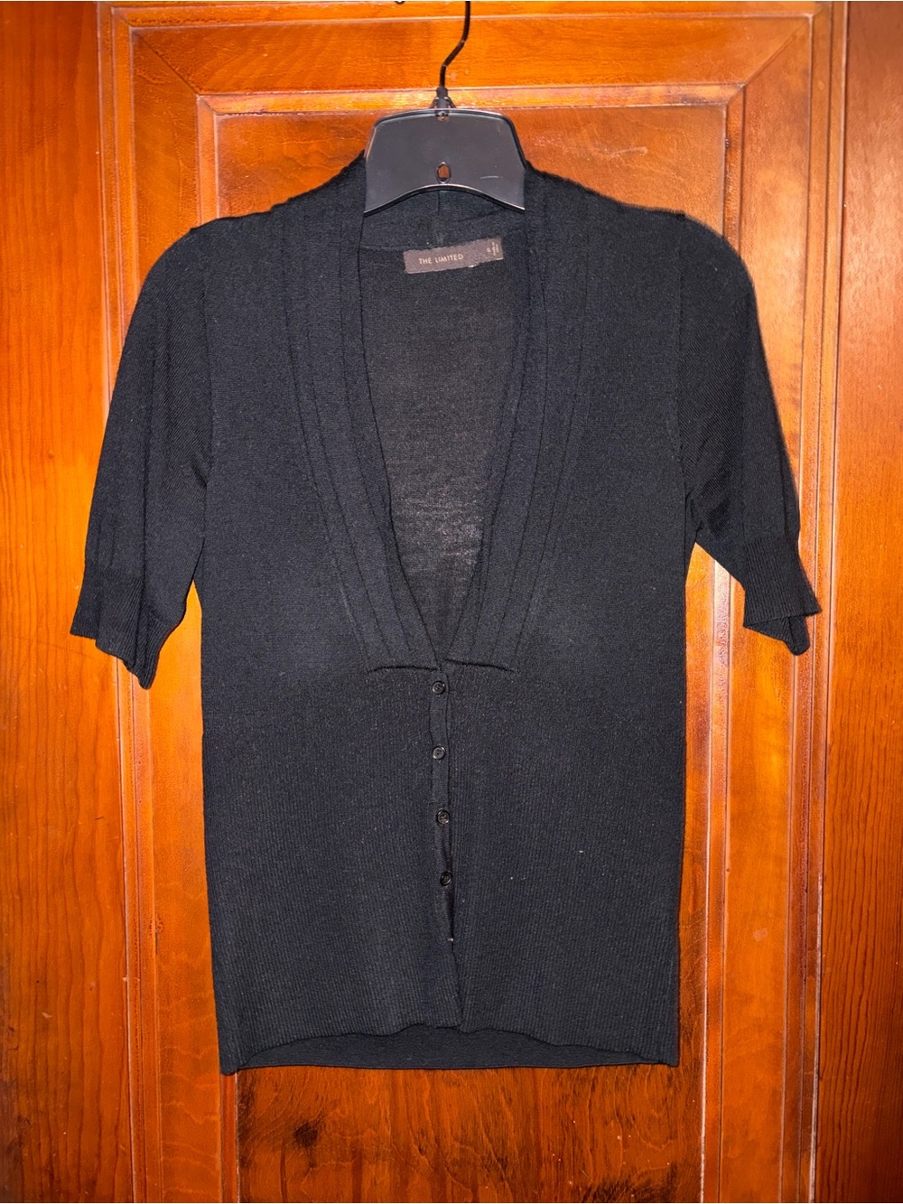 The Limited Black Knit Short Sleeve Cardigan